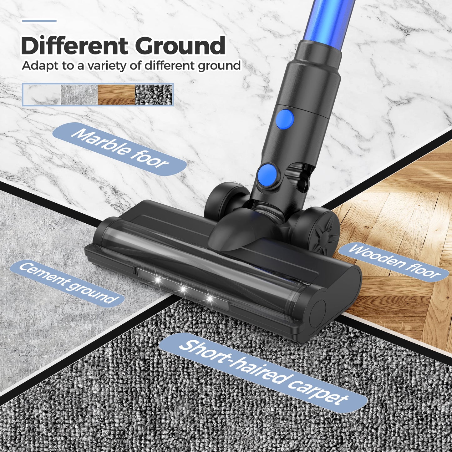 Portable Cordless Stick Vacuum Cleaner Lightweight for Carpet Floor Pet Hair