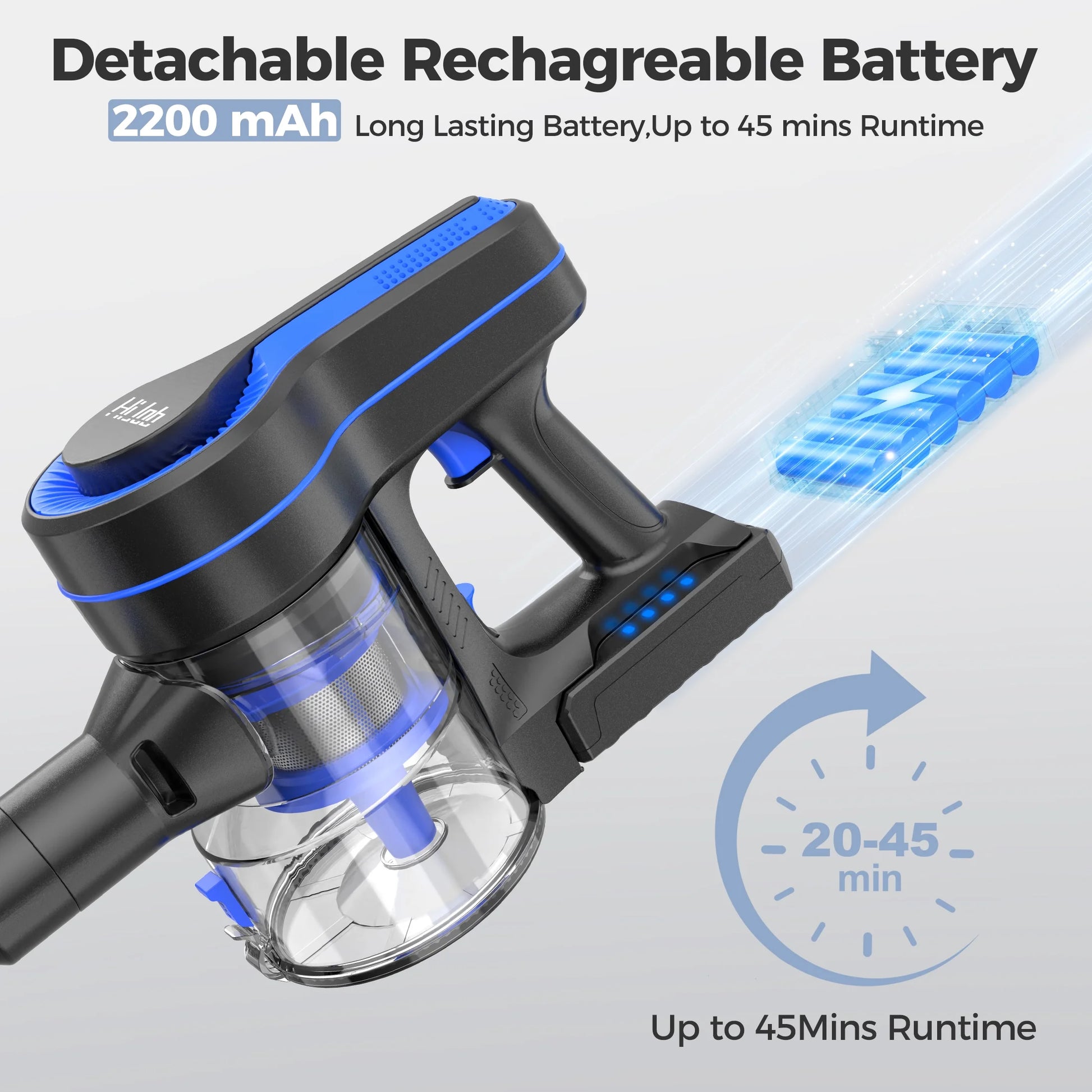 Portable Cordless Stick Vacuum Cleaner Lightweight for Carpet Floor Pet Hair